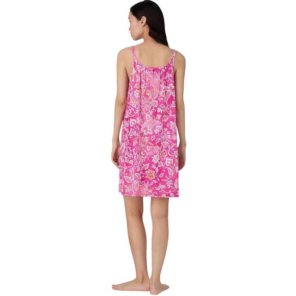 Ralph Lauren Double Strap Comfy Sleeveless Gown Pajama Pink Ground Floral 3X - Picture 2 of 4